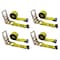 Tie 4 Safe Heavy Duty 3" x 30' Ratchet Tie Down Strap Flat Hook for Farm Trailer Truck Yellow, 4PK RT20R-1530-M12N-Y-4 - alternate 1